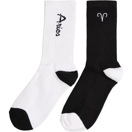 Mister Tee - Aries Zodiac 2-Pack Sokken - 39/42 - Zwart/Wit