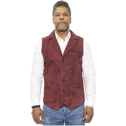 Heren klassiek glad geit suède leren vest-Exeter