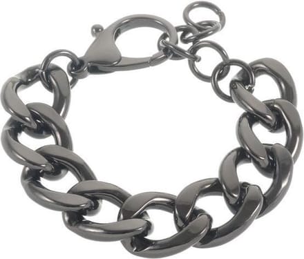 Behave – Armband – Gourmetschakel zwart – 20+4 cm – Stoer design