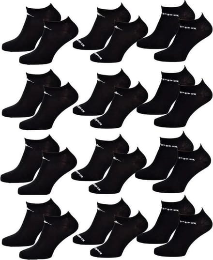 Kappa sneakersokken 12 paar zwart maat 39/42