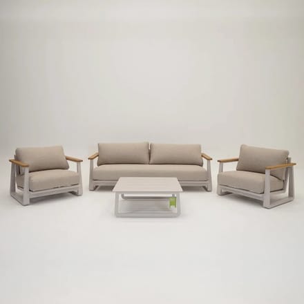 Loungeset Leather II creme/beige