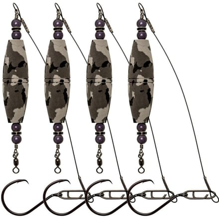 4 stuks Meerval Dobber Rigs Visdobbers Popping Kurken Meerval Uitrusting grijs witte kleur