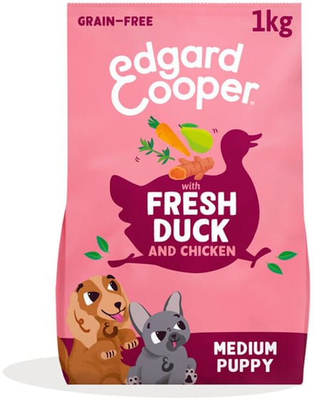 Edgard&Cooper Medium Puppy - Hondenvoer - Eend Kip 1 kg
