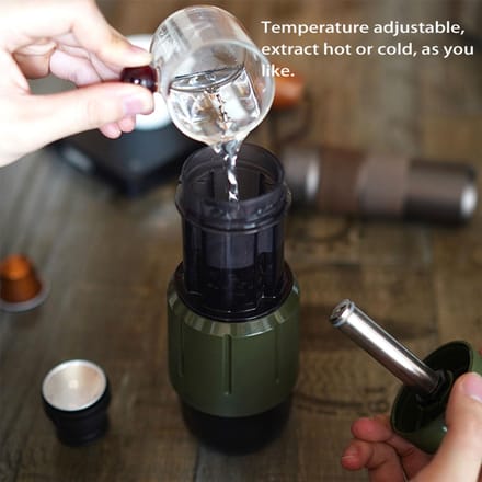 HiBREW Handmatige Koffiemachine Draagbare Capsulemaker Dubbele Capsule- en Gemalen Koffie Compatibiliteit 8 15 Bar Druk black