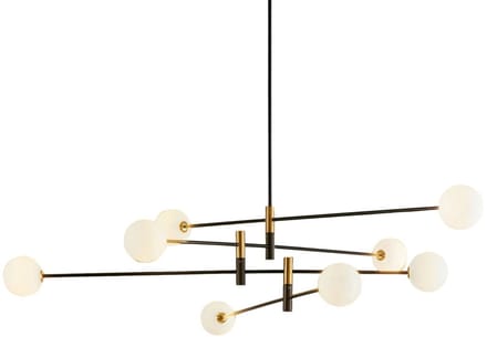 Kosilum - Rodia - Hanglamp - Zwart - Metaal en glas