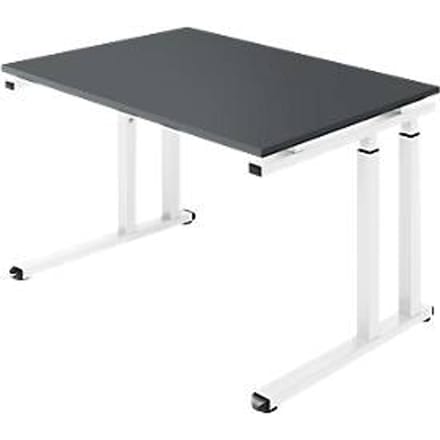 Schäfer Shop  Select Bureautafel SET UP, C-poot onderstel, 1200x800, grafiet/wit