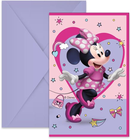 Uitnodigingen FSC Minnie Mouse - 6 stuks