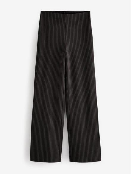 Next - Dames - Smoothing Ponte Jersey Broek met Wijde Pijpen - Zwart