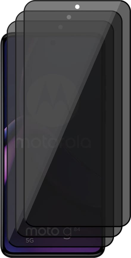 Privacy Screenprotector geschikt voor Motorola Moto G84 - 3x Volledig Dekkend Glas Screen Protector
