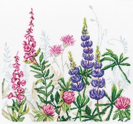 Borduurpakket Lupins Rto cu073 met telpatroon