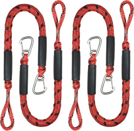 Set van 4 Elastische Aanmeerkabels met RVS Clips voor Boot en Jetski