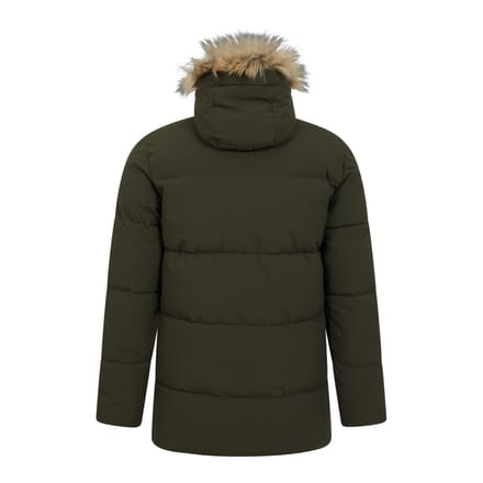 Mountain Warehouse Waterafstotende gewatteerde parka voor heren (Kaki Groen)