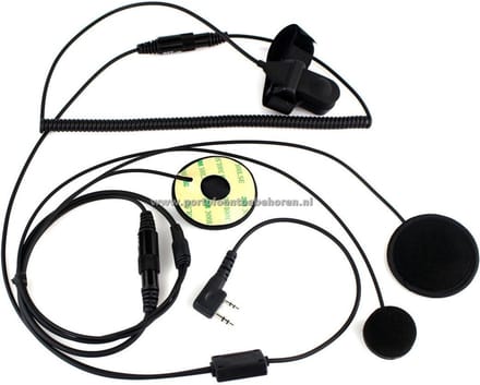 DerComms® Motorhelm headset met PTT knop voor Kenwood TK portofoons - Dicht