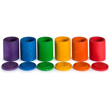 Grapat regenboog bakjes met deksel 6 stks 18 mnd+