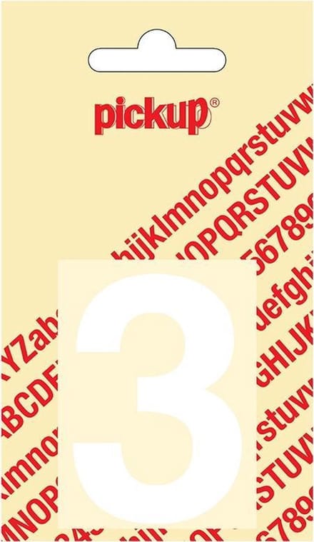 Pickup plakcijfer Helvetica 60 mm - wit 3