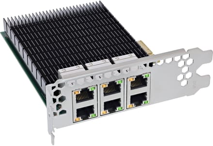InLine® 6-poorts Gigabit netwerkkaart, 6x RJ45 1 Gb/s, PCIe x4