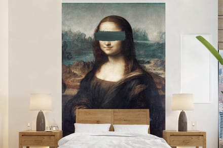 Behang - Fotobehang Mona Lisa - Leonardo da Vinci - Groen - Breedte 170 cm x hoogte 260 cm