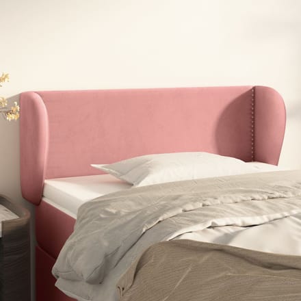 vidaXL - Hoofdbord - met - randen - 103x23x78/88 - cm - fluweel - roze