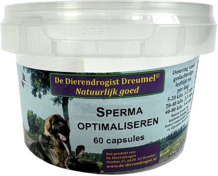 Dierendrogist Sperma Optimaliseren Capsules - Voedingssupplement Mannelijke Honden - 60 Stuks