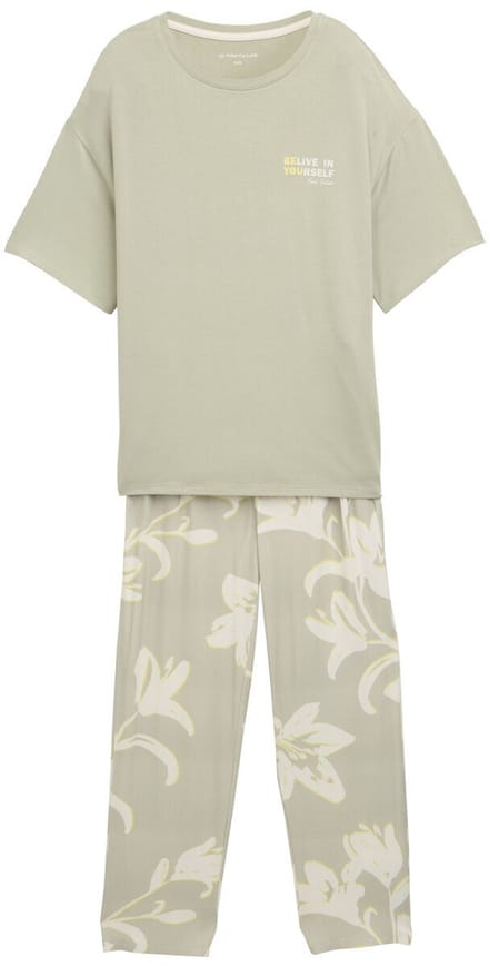 Tom Tailor - Pyjamaset met all-over print - Maat M/38 - grün-hell-Allover