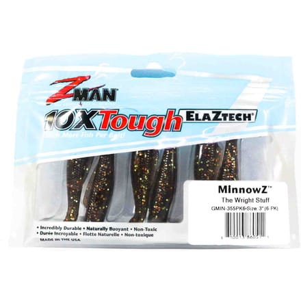 Leurre souple Zman MinnowZ 3 pouces 6/paquet The Wright Stuff (0511) white