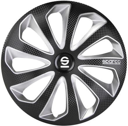 Sparco Wieldoppen Sicilia 16 Inch Abs Zilver/zwart Set Van 4