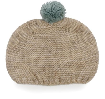 Asi poppenkleding gebreide muts oudgroen poppenaccessoire.