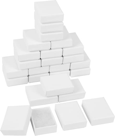Dailygoody - Witte Hobby Karton Papieren Sieraden Doosjes - 25 Stuks