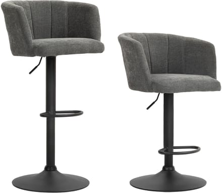 HOMCOM-Barhocker-Polyester, Schaumstoff-59L x 53B x 89-110H cm-Dunkelgrau