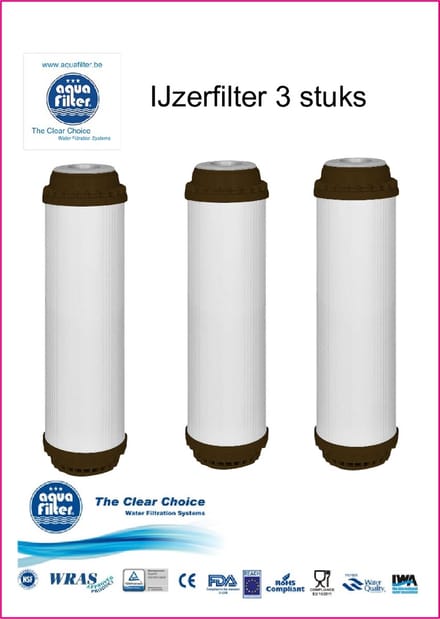 Aquafilter ijzerfilter 3 stuks !! Voor 10" filterhuizen .