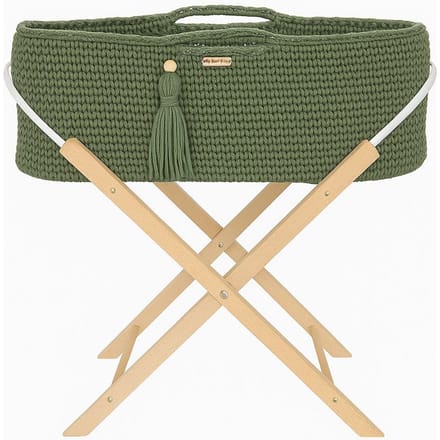 Moses mand BOHO Handgemaakt met standaard - pistache