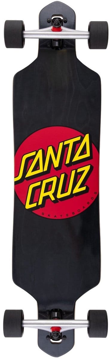 Santa Cruz Drop Through Longboard 36 Classic Dot Black - 9-ply esdoornhout