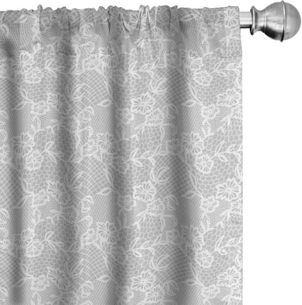 ABAKUHAUS Gordijnen – 2x75x245 cm – Wit – microvezel – halfverduisterend – Kant