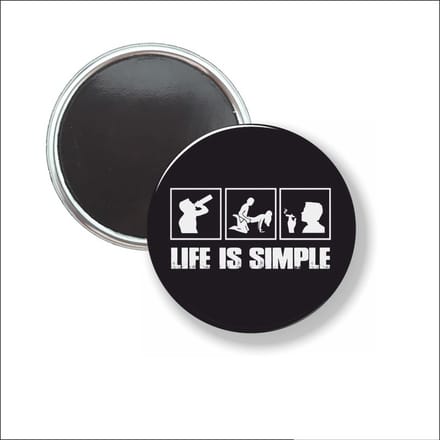Button Met Magneet 58 MM - Life Is Simple - NIET VOOR KLEDING