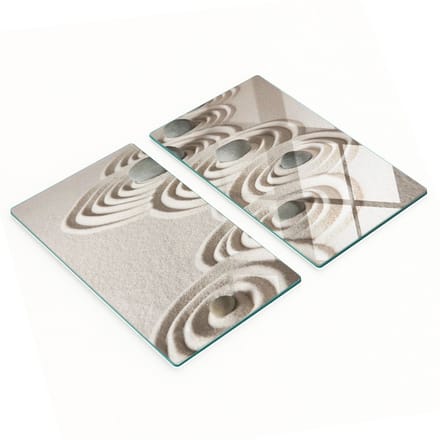 Keukenplanken van gehard glas met afbeeldingen van Zen Stones Sand, 2x30x52 cm