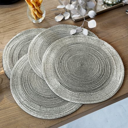 LOBERON Placemat set van 4 Barningham zilverkleurig