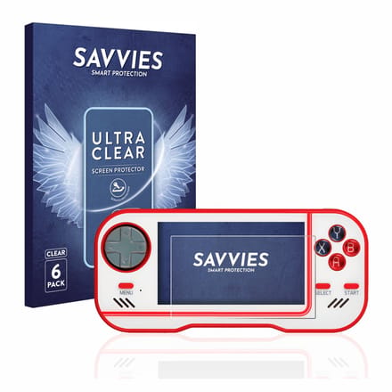 Savvies - Screenprotector voor Blaze Evercade - Folie Beschermfolie transparant 6 Stuks