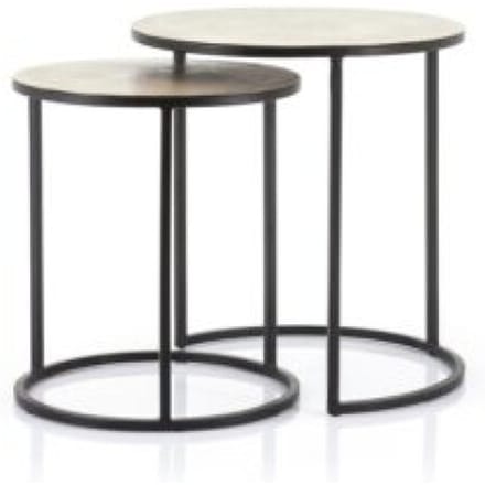 Furnilux Setto brass –bijzet tafels small set van 2 - zwart