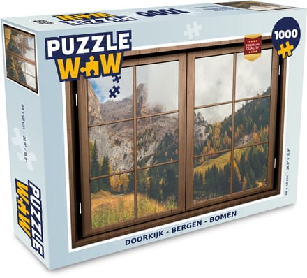 Puzzel Doorkijk - Berg - Boom - Legpuzzel - Puzzel 1000 stukjes volwassenen