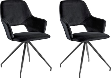Tracy-Fauteuil - 2 Pack - Zwart Velours