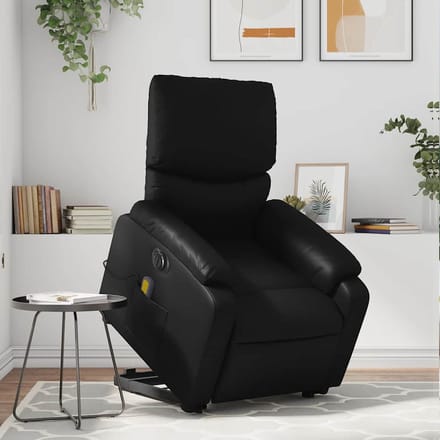 vidaXL - Sta-op-massagestoel - elektrisch - kunstleer - zwart