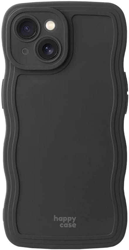 HappyCase Wavy | Hoesje Geschikt voor Apple iPhone 17e / 16e | TPU Back Cover | Zwart