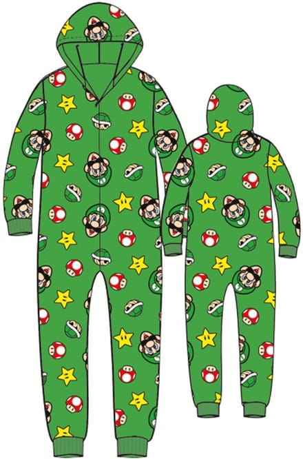 Riethmüller – Luigi Super Mario – Verkleedkleding Onesie – Groen – Volwassene – Maat S