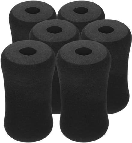 Bufferbuishoezen - Voetkussen Rollers - Fitness Apparatuur - Set van 6 Stuks - 13x7x2.3cm - Zwart
