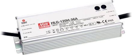 Mean Well HLG-120H-24A LED-driver, LED-transformator Constante spanning, Constante stroomsterkte 120 W 5 A 24 V/DC PFC-