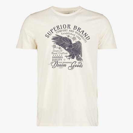 Unsigned heren T-shirt met opdruk wit - Maat M