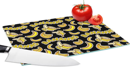 Glazen Snijplank - 28x20 - Banaan - Patronen - Fruit - Snijplanken Glas