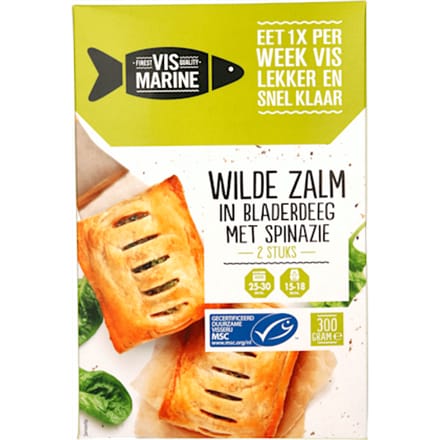 Wilde Zalm in bladerdeeg met spinazie