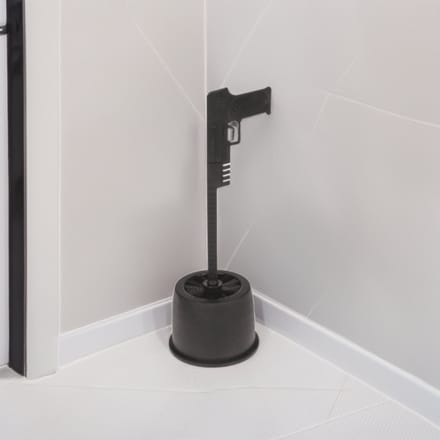Pistool Toiletborstel Pistool - 34cm Handvat - Zwart - Handpistool Design