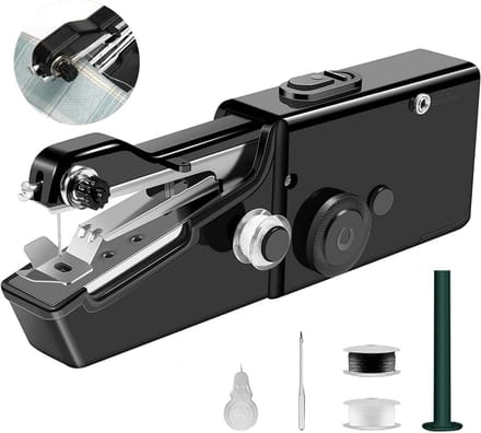 Handnaaimachine - Mini Naaimachine - Snelle Kledingreparatie - Draagbaar en Compact - 21 cm Lengte - Zwart